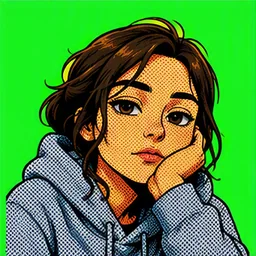 The same portrait in a pop comic style